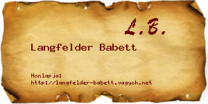 Langfelder Babett névjegykártya